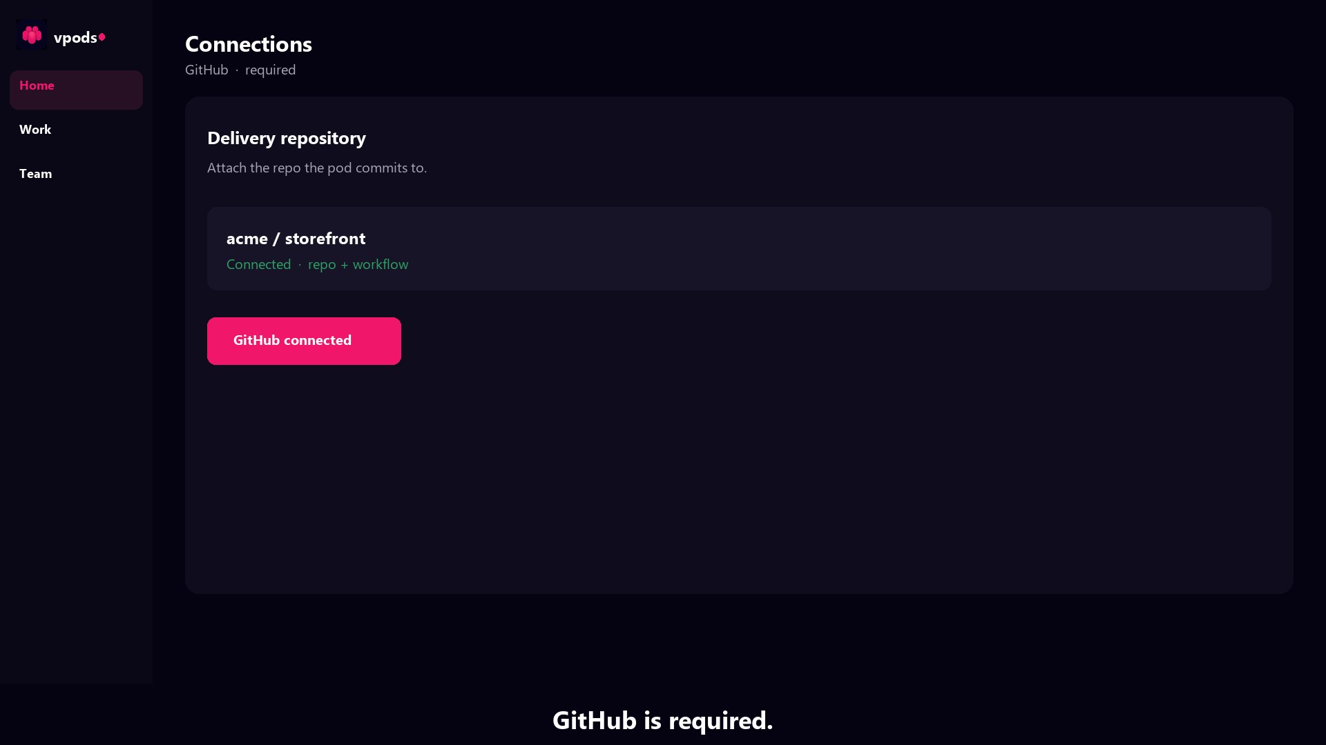 Attach the delivery repo